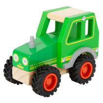 Drevený traktor zelený