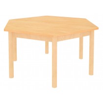 Šesťhranný stôl drevený 60 cm